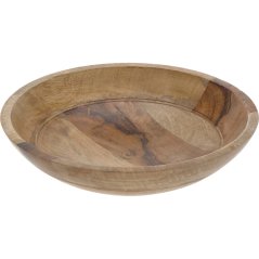 Mísa servírovací mangové dřevo 30 x 6,8 cm hnědá