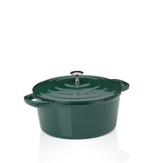 Pekáč litinový s poklicí Calido kulatý smaragdově zelená 26x12 cm 4,6l