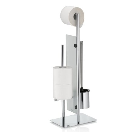 WC sada Style s držákem náhradní role lesklý kov 26x18x71cm