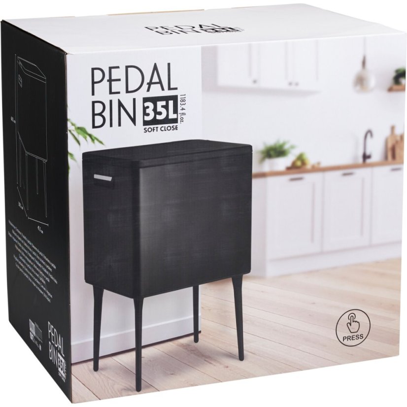 Odpadkový kôš s dotykovým otváraním 35 l matný čierny