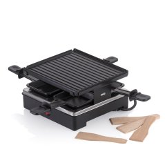 Raclette/Grill Geneva aluminiu turnat negru 4 persoane 21,5x21,5x12,0cm
