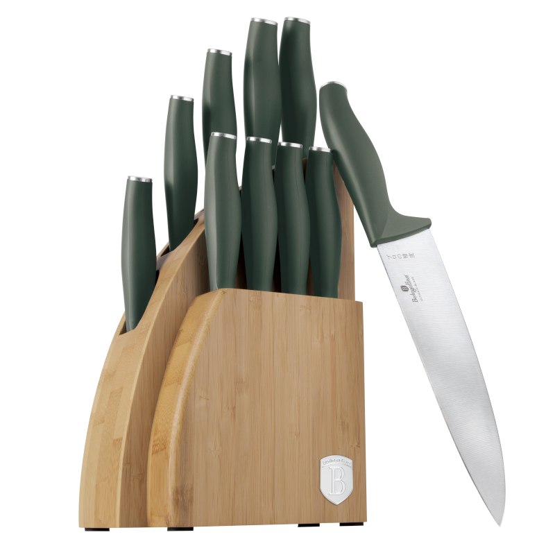 Sada nožů se stojanem BAMBOO 10 ks Matte Green Collection