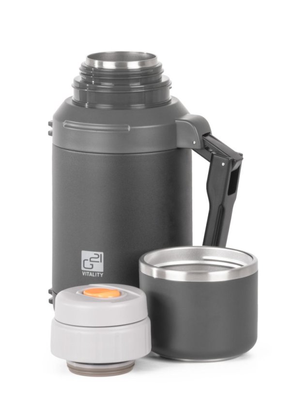 G21 termoska z nehrdzavejúcej ocele 1200 ml, čierno-sivá