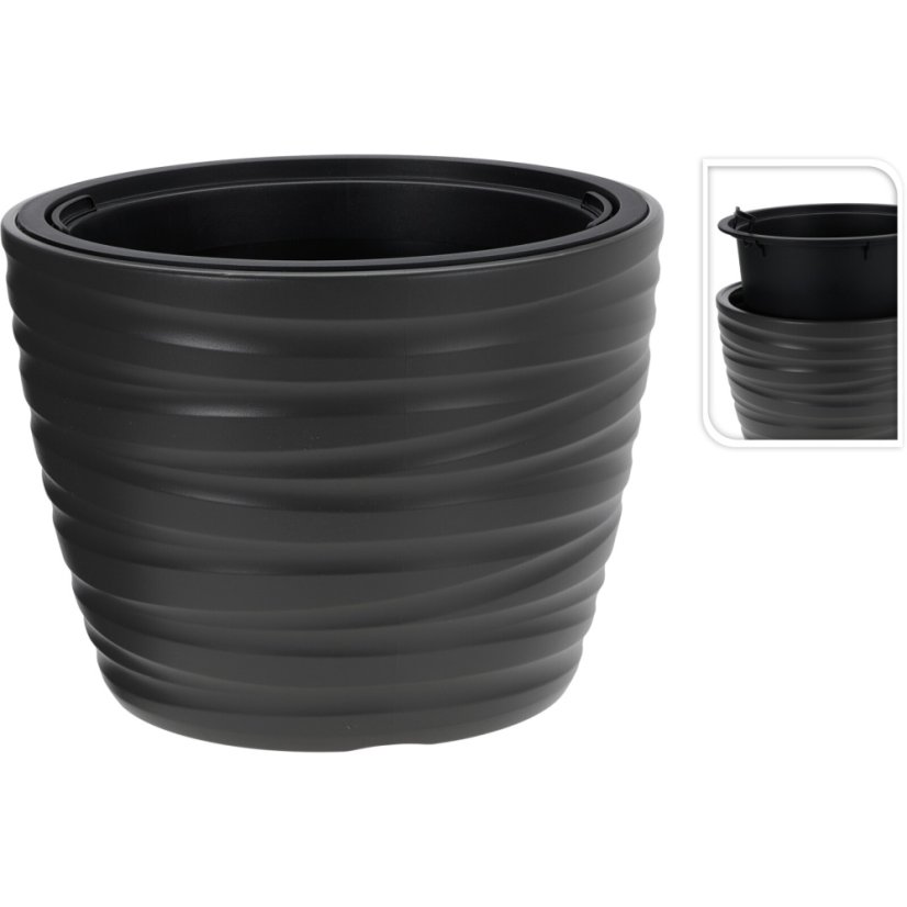 Květináč průměr 37 x výška 28 cm šedá taupe