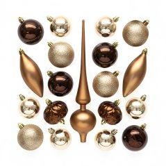 Vianočné ozdoby sada 19 ks jantárová