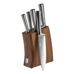 Súprava nožov so stojanom z agátového dreva 6 ks Stainless steel