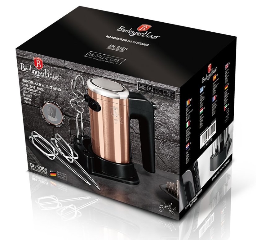 Mixér ruční šlehač s příslušenstvím 300 W Rosegold Metallic Line