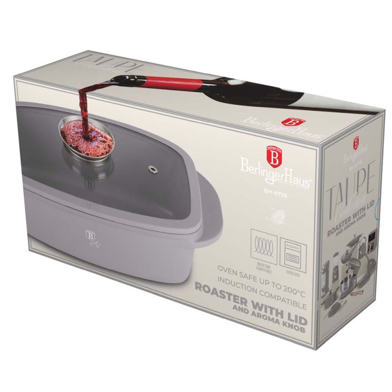 Bandeja de horno con tapa Aroma 6 l Colección Taupe