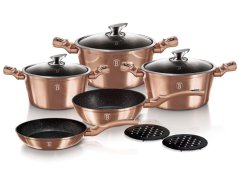 Sada nádobí s mramorovým povrchem 10 ks Rosegold Metallic Line