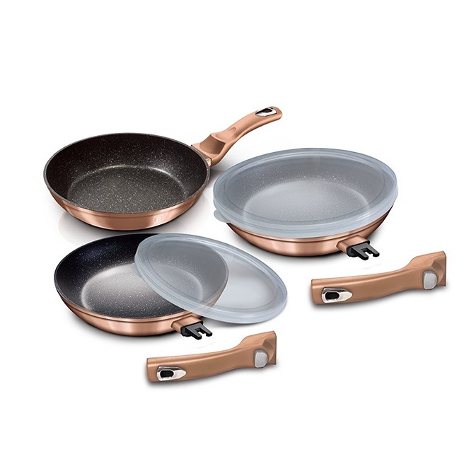 Sada pánví s odnímatelnou rukojetí 5 ks Rosegold Metallic Line