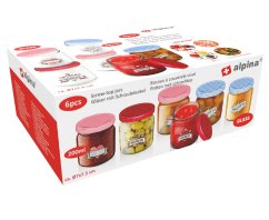 Borcane cu capac, set de 6, 200 ml