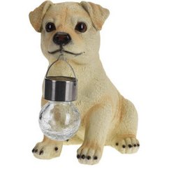 Decor de grădină câine cu lampă solară Labrador 24 cm