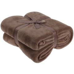 Deka fleece 180 x 230 cm ESSENTIALS hnědá