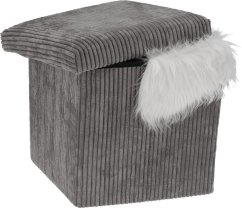 Taburet s úložným prostorem 38 cm šedá