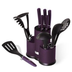 Súprava nožov a kuchynského náčinia v stojane 12 ks Purple Metallic Line