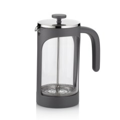 Konvička na čaj a kávu VERONA French Press 1 l šedá