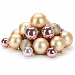 Vianočné ozdoby guľa sada 26 ks zlatoružová