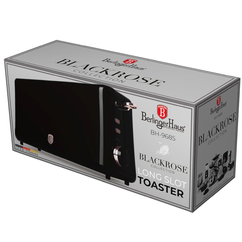 Topinkovač nerez 980W s dlouhým slotem Black Rose Collection