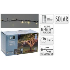 Solární světelný řetěz 480 LED teplá bílá