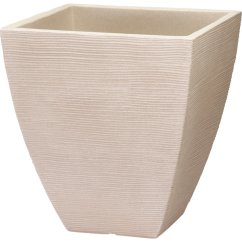 Štvorcový rebrovaný kvetináč 40 x 42 cm piesok