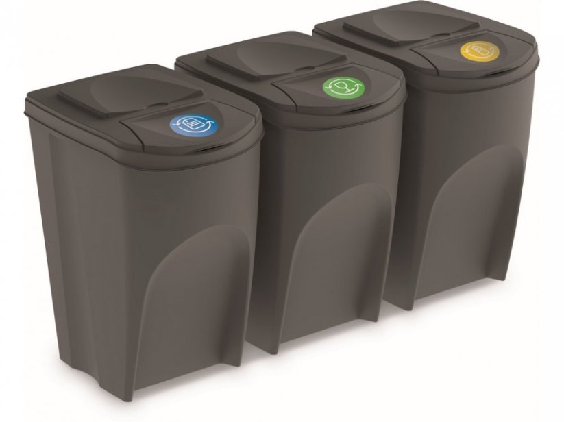 Odpadkový kôš Prosperplast SORTIBOX 3 x 35 l sivý