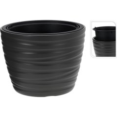 Ghiveci de flori diametru 37 x înălțime 28 cm gri taupe