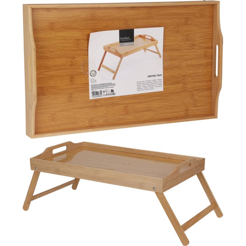 Servírovací podnos do postele so skladacími nôžkami 50 x 30 cm