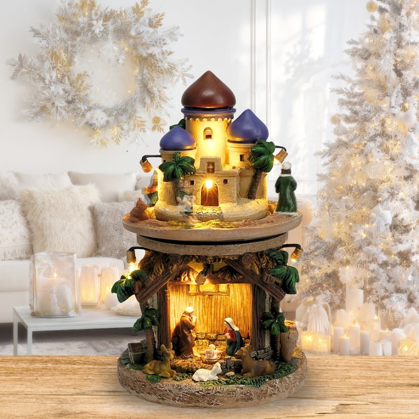 Betlém Vánoční dekorace 23 cm LED