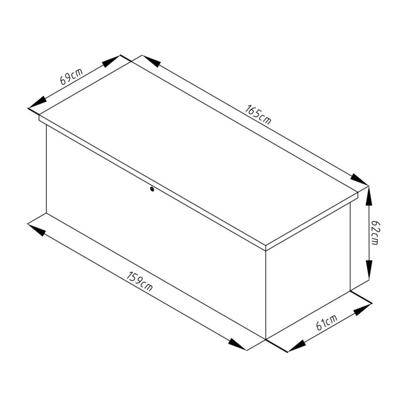 Záhradný box G21 Denver 560 L, šedý plechový