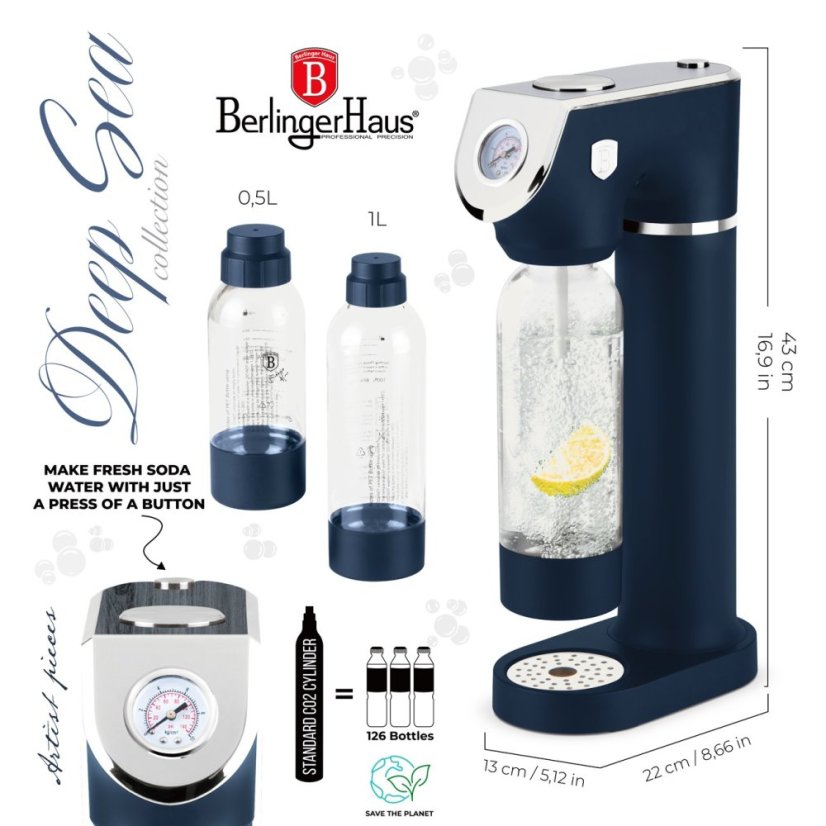 Výrobník sody SODABAR + 2 lahve Deep Sea Collection