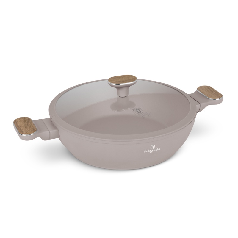 Hlboká panvica s titánovým povrchom a pokrievkou 28 cm Taupe Nordic Collection