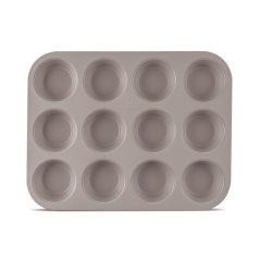 Tavă antiaderentă pentru brioșe, 12 buc., Colecția Taupe