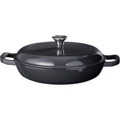 Tigaie din fontă cu capac 30 cm gri Tigaie din fontă cu capac 30 cm gri