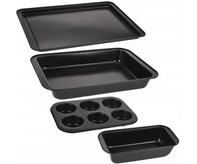 Plech na pečení sada 4 ks ocel s nepřilnavým povrchem