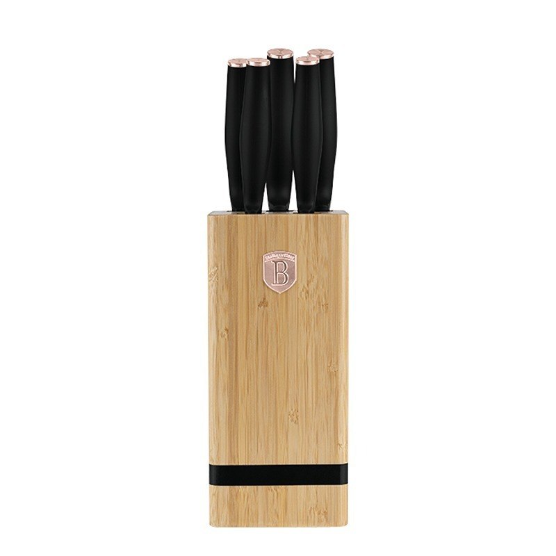 Sada nožů se stojanem BAMBOO 6 ks Black Rose Collection