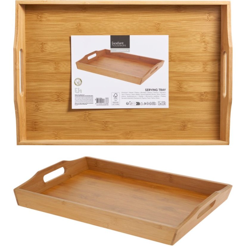 Tavă de servire din bambus 43x29 cm
