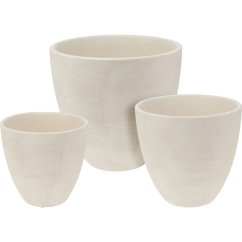 Juego de 3 macetas de cerámica blancas