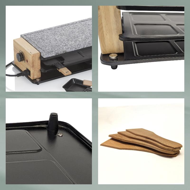 Raclette/Stone Bedretto Granite black 8 osob 49,0x20,5x12,5cm