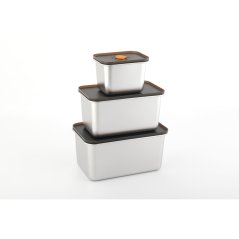 Set de 3 recipiente pentru alimente cu capac 550, 1500, 2100 ml