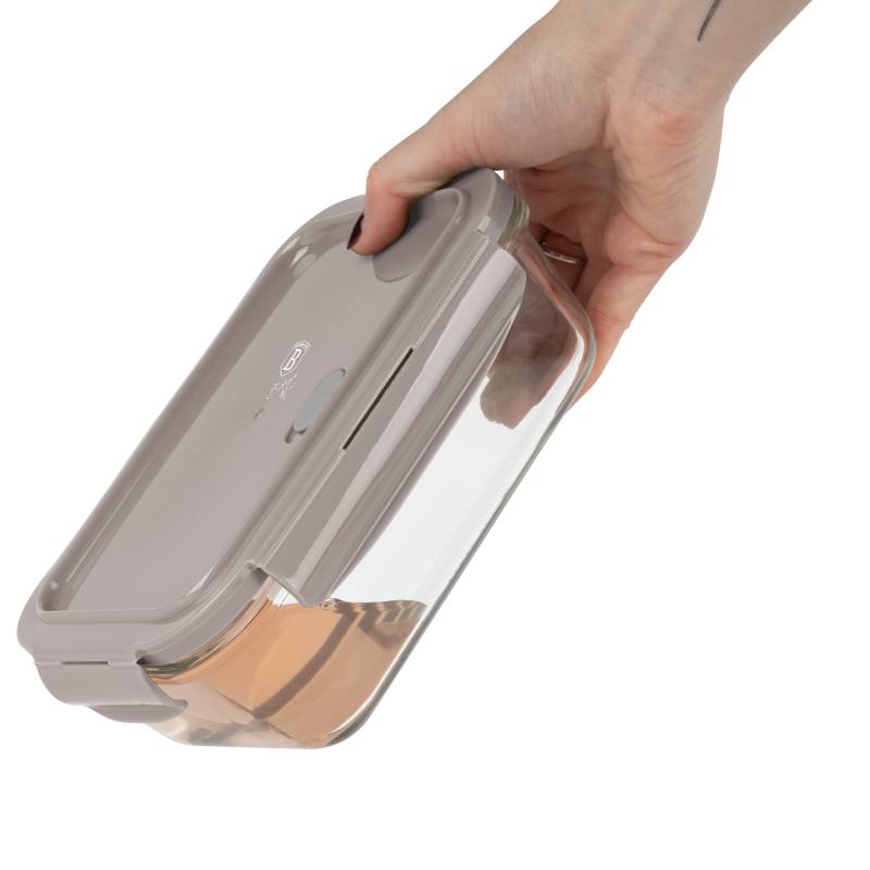 Dóza na potraviny s víkem skleněná sada 3 ks Taupe Collection