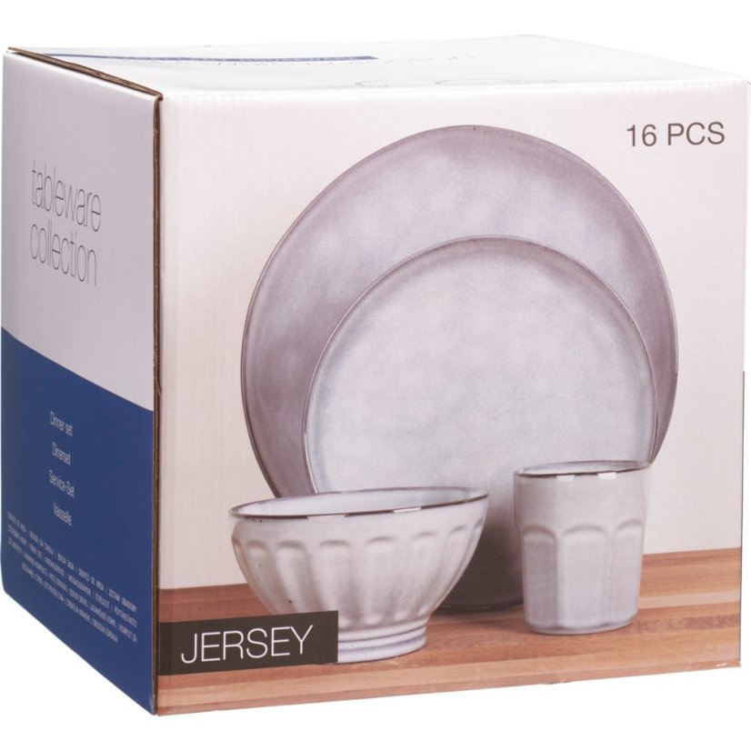 Jídelní sada 16 ks kamenina modrá