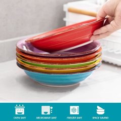Taniere na polievku hlboké súprava 6 ks 21 cm farebné COLOURS