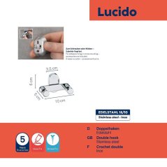 Dvojháček LUCIDO nerez 10x5x6cm