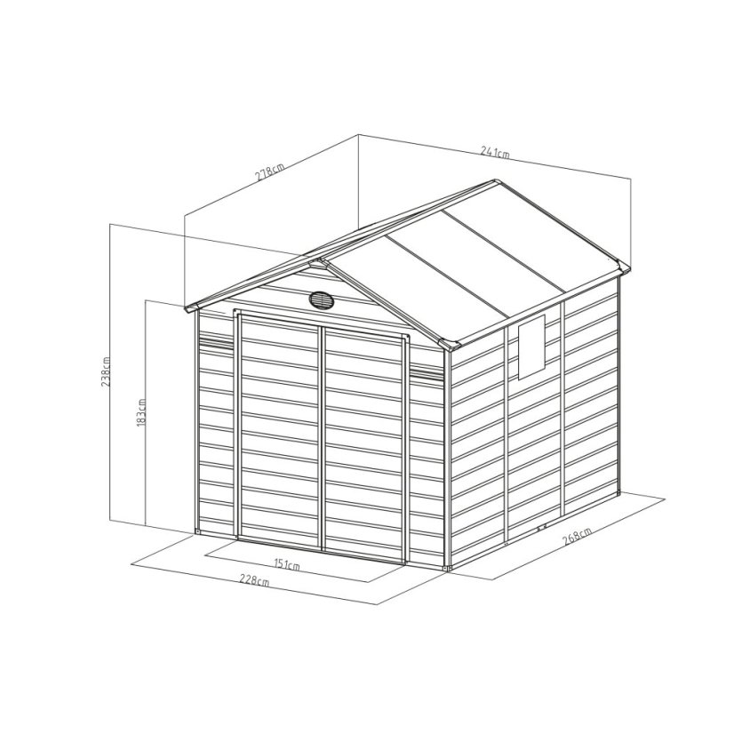 Zahradní domek G21 Boston 670 - 241 x 278 cm, plastový, béžový