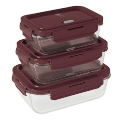 Recipient pentru alimente cu capac din sticlă, set de 3 bucăți Leonardo Collection