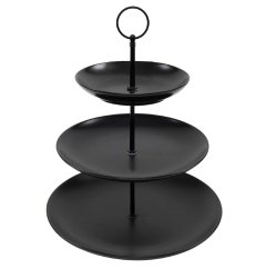 Etažér třípatrový porcelánový 26x34 cm černá