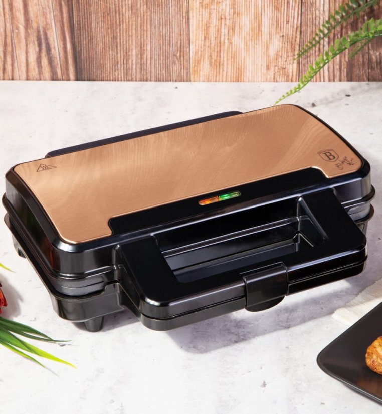 Sendvičovač s nepřilnavým povrchem 900 W Rosegold Metallic Line