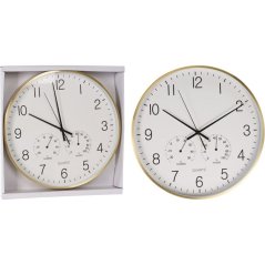 Nástěnné hodiny s teploměrem a vlhkoměrem pr. 38 cm Nástěnné hodiny s teploměrem a vlhkoměrem pr. 38 cm
