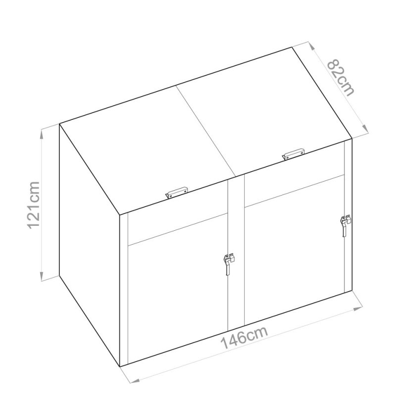 Adăpost pentru pubele G21 146x121x82 cm, din tablă antracit