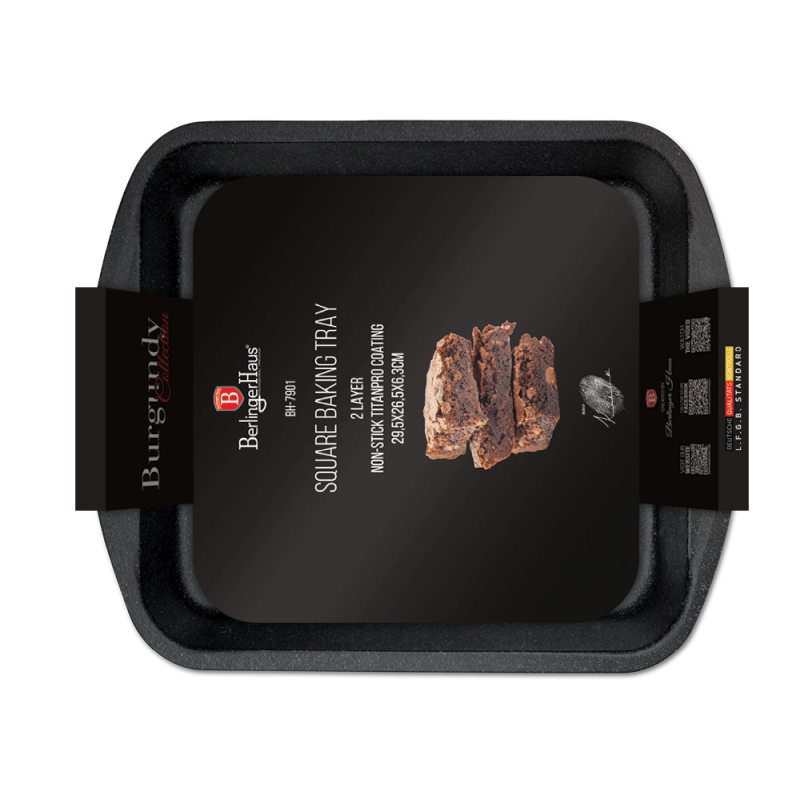 Plech na pečení s titanovým povrchem 29,5x26,5 cm Burgundy Metallic Line